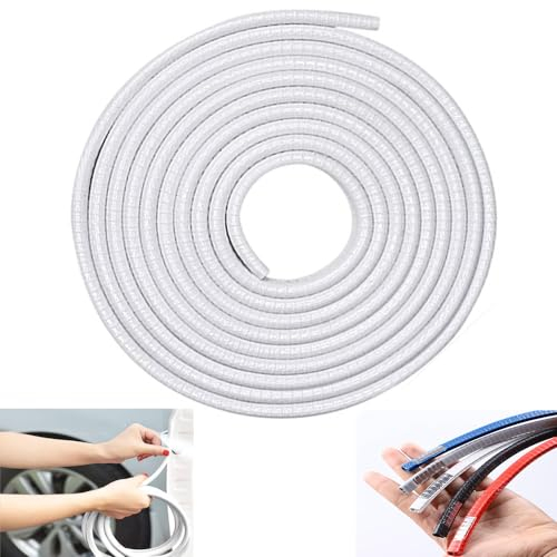 FaJoek Kantenschutz Autotür 5M, Auto Gummidichtung Kantenschutz, Kantenschutz Gummi Auto, Autotürdichtung, Autoschutz Türkantenschutz, Kantenschutz für Bleche, Auto Zierleisten (Weiß)