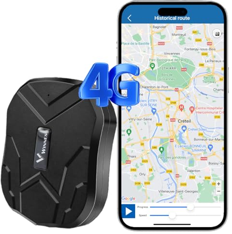 Winnes GPS Tracker 4G GPS Tracker Auto 5000mAh(bis zu 90 Tage Im Standby Modus) GPS Sender Mit Kostenloser App/PC Plattform Live-Ortung Für Auto,Motorräder,Taxi