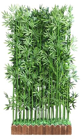 Künstliche Pflanzen, künstliche Bambus-Dekoration for den Innen- und Außenbereich, künstlicher Bambusbaum mit Holzsockel, Trennwand for Einkaufszentren, Bürotrennwand, Raumteiler ( Color : H100cm/39.3