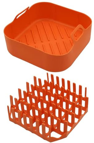 Fenteer Recipiente para Cocinar Tocino en Microondas, Soporte de Silicona para Utensilios de Cocina, Rejilla y Bandeja para Tocino, Individual