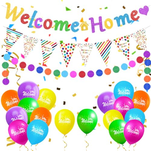 Willkommen Zuhause Deko Welcome Home Banner Welcome Back Herzlich Willkommen Zurück Dekoration für Zuhause Bunt