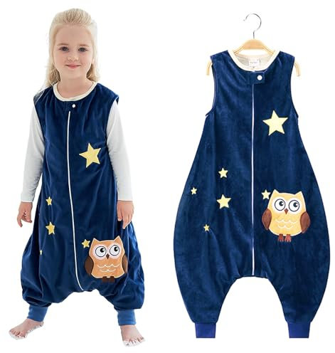 Bebe Gigoteuse a Pied, Gigoteuse ave Jambes Sans Manches, Sac de Couchage pour Bébé, Gigoteuse avec pieds, Unisexe Gigoteuse avec Jambes, pour bébé garçon et fille, pour toutes les saisons(L)