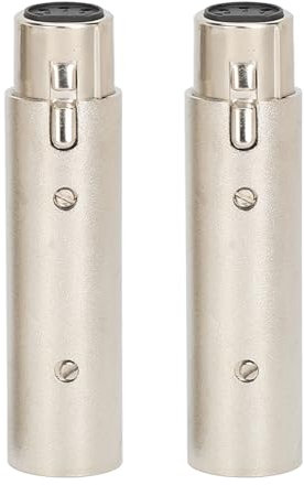 JHS-TECH XLR-Adapter im 2er-Pack, 3-poliger auf 5-poliger XLR-Buchse, Mikrofonleitungs-Adapter-Konverter-Anschluss