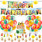 Teletu Baby Party Decorations - 44PCS Happy Birthday Banner, Balloons, Cake Topper, Cupcake Toppers, Spiral for Kids Girls Theme Birthday Decoration Supplies