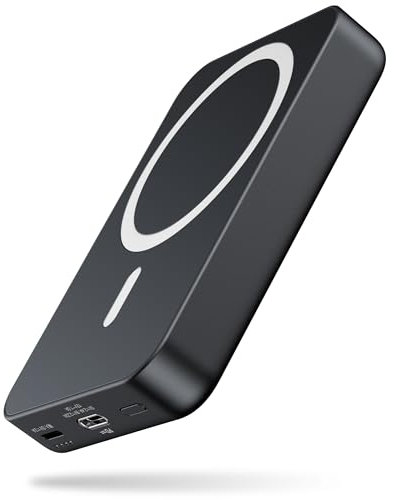 NOHON Wireless Magnetische Power Bank: 10000mAh Magnetic PowerBank PD 20W mit USB-C In&Out Externer Akku | Wireless Handy Akkupack Schnellaufladung für für iPhone 16/15/14/13/12/Mini/Pro/Pro Max