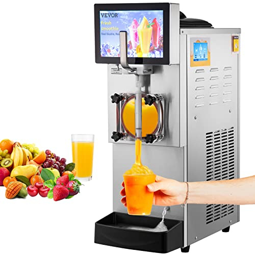 VEVOR Macchina per Granita Sorbetto Bevande Ghiacciate 8L, Distributore da 1200W per Granita Sorbetto Succhi Freschi in Acciaio Inox 304, Macchina per Granita Crema Caffè Sorbetto Serbatoio Singolo