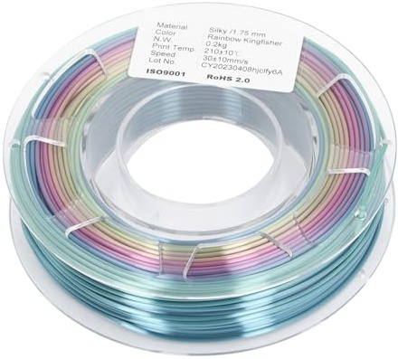 Culnflun PLA-Filament, 1.75 mm 200 G 3D-Drucker-Verbrauchsmaterial, Rainbow Gradient-Drucker-Verbrauchsmaterial, für ANYCUBIC FDM 3D-Drucker