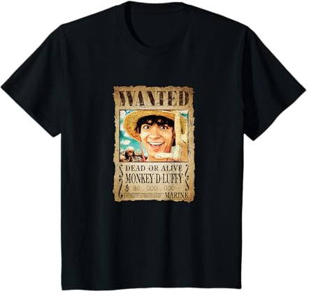 Enfant Poster Monkey D Luffy Wanted Chapeau de paille Pirates Enfants T-Shirt