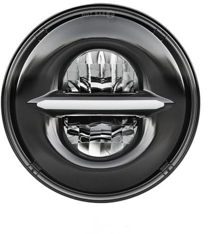 TINMAGI 5,75 Zoll LED Motorrad Scheinwerfer 6000K 30W, Runder Frontscheinwerfer für Harley, Softair, Dyna, Sportster und Alle Anderen Modelle, Schwarz