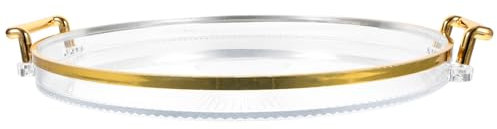 Holibanna Plateau à Thé De Bureau Plateau De Fruits Secs Assiettes De Service Rondes à Collation Assiettes à Dessert Transparent