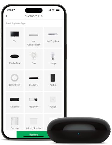 Mando Universal Inteligente Wi-Fi IR eRemote HA LinknLink, Emisor infrarouge para TV, Aire Acondicionado, decodificador, IR2MQTT Home Assistant, Compatible con Alexa y Google Home
