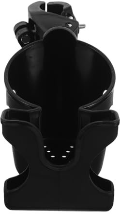 SOPOTUTU Support De Boisson avec Porte-téléphone pour Poussette Déambulateur Vélo Et Trottinette Accessoire Pratique Noir