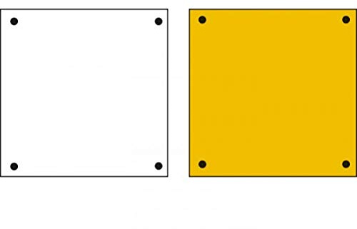 G.L.D. Forniture Repeater-Kennzeichen aus Aluminium, quadratisch, gelb und weiß, für landwirtschaftliche Anhänger, 165 x 165 mm