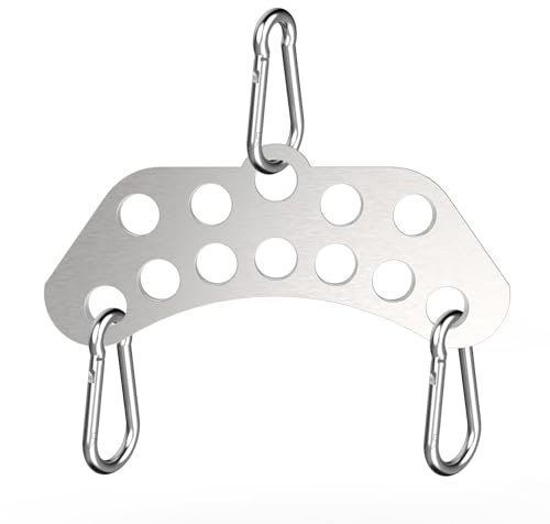 J Bryant Stainless Steel Double to Single Pulley Adapter Plate – Gym Cable Machine Connector with 3 Carabiners for Lat Pulldown, Triceps, Biceps & Functional Training