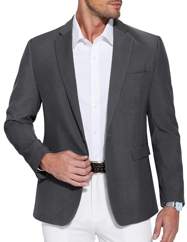 COOFANDY Herren Sakko Sportlich Blazer Business Freizeit Anzugjacken | Jackett für Hochzeit Ein Knopf Anzug