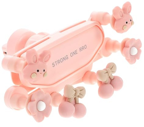 Didiseaon Support de Voiture pour Téléphone Portable en Plastique Rose à Motif Lapin Support pour Grille D'aération Voiture Maintien Antichoc