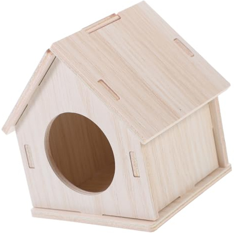 SHINEOFI Hamsterhaus Dekoratives Kleintierversteck Mit Robustem Naturholz Warmes Nagetierhaus Für Zwerghamster Und Kleine Rennmäuse Haustierhaus Für Hamster Und Chinchillas