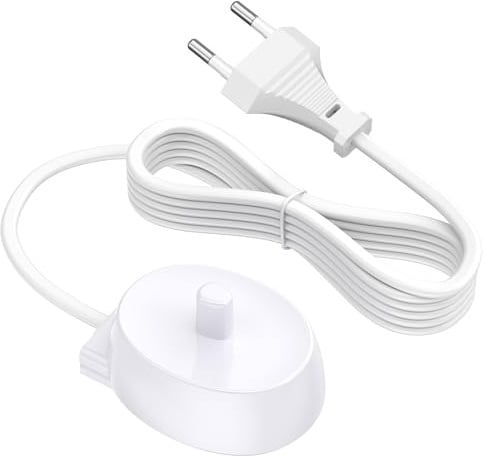 VANCLE Ladestation Ladegerät für Braun Oral-B Vitality Pro, Oral B Pro3, Pro 3000/3500/3900, Genius X iO2 iO3 iO4 iO5 iO6, Elektrische Zahnbürste Ladekabel 1M (Weiß)