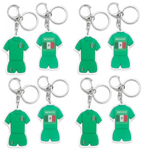qiyeyeye World Cup Soccer Jersey Keychain Double-Side Football Fan Gift Flag Print Souvenir Soccer Ball Key Chain Accessories, Mexico, Medium