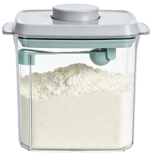 Mjölkpulverdispenser, förseglad klar mjölkpulverlåda | 1700 ml förvaringsbox mjölkpulver med sked, för förvaring av mjölkpulver, spannmål, bönor kaffe