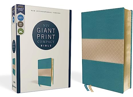 NIV, Giant Print Compact Bible, Leathersoft, Teal, Red Letter, Comfort Print