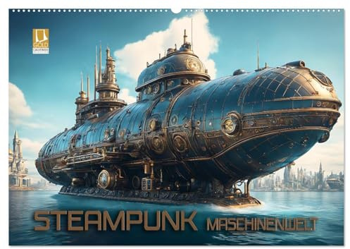 Steampunk Maschinenwelt (Wandkalender 2026 DIN A2 quer), CALVENDO Monatskalender: Fantastische Bilder futuristischer Fahrzeuge und Maschinen in einer fiktiven Welt (CALVENDO Technologie)