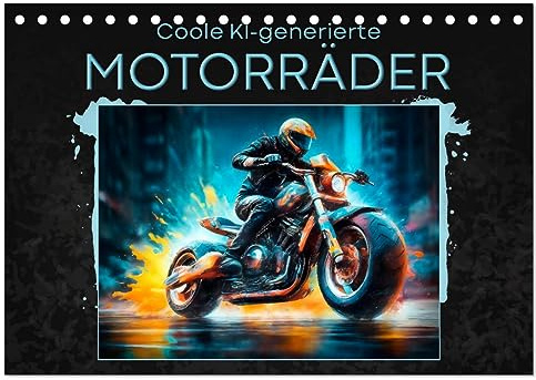 Coole KI-generierte MOTORRÄDER (Tischkalender 2026 DIN A5 quer), CALVENDO Monatskalender: Das Feeling dynamischer Straßenszenen (CALVENDO Mobilitaet)