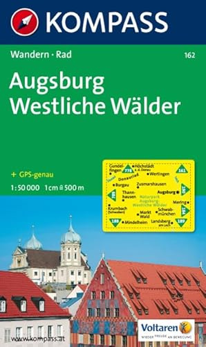 Augsburg - Westliche Wälder: Wanderkarte mit Radrouten. GPS-genau. 1:50000 (KOMPASS Wanderkarte, Band 162)