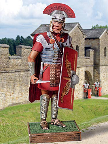 Forum Traiani Zenturio Bastelbogen römischer Soldat, Karton-Modellbau Schreiber-Bogen, DIY Bastelvorlage Centurio der Römer Armee, Papiermodelle basteln für Jungen und Mädchen