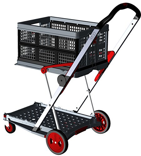 CLAX® Transport-Klappmobil (red Edition) | Plattformwagen | Lager Wagen | Shopping Trolly | inklusive Faltbox | rot