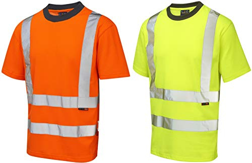 Leo Workwear Newport High Visibility Poly/Cotton Split-Hem Design Generous Fit T-Shirt