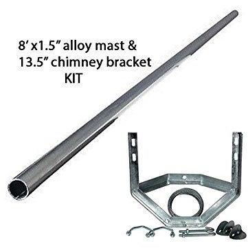 8' ft foot mast pole TV aerial mounting fixing radio chimney cradle bracket KIT