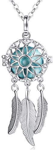 EUDORA Harmony Ball Traumfänger Glücksbringer Kette, Engel Anrufer Anhänger Halskette, Bola Klangkugel Kette Schmuck Mädchen Mama Mutter Schwester, 76,2cm