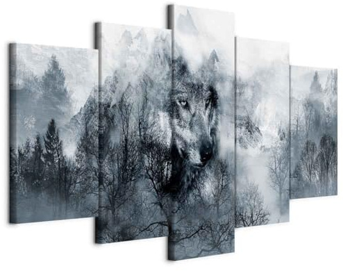 murando - Leinwandbild Wald, 225x112 cm, 5-teilig, Schlafzimmer, Wohnzimmer | Hochwertige Leinwand, sofort aufhängbar, ideal fürs Wohn- oder Schlafzimmer, wasserfest und lichtecht, langlebig, stilvoll