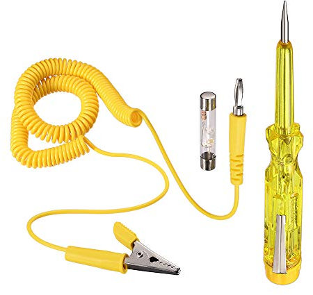 Eightwood Motor Car 6V-24V Pen Electric Tester Mains Tester Screwdriver Electrical Tester Screwdriver Electric Pen Tester Motor Car Voltage Tester Pen Test Probe Leads 6V 12V 24V Neon Electrical