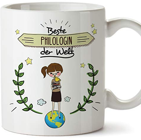 Philologin Tasse/Becher/Mug Geschenk Schöne and lustige kaffetasse - Beste Philologin der Welt - Keramik 350 ml