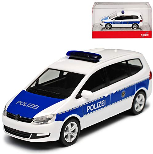 Volkwagen Sharan II Bundes Polizei Weiss 2. Generation Ab 2010 H0 1/87 Herpa Modell Auto mit individiuellem Wunschkennzeichen