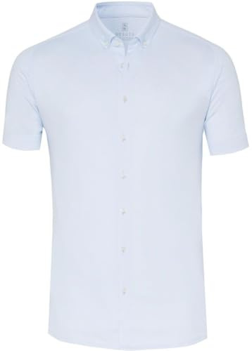 DeSoto Herren Jerseyhemd - Bügelfrei Light Blue Uni XL
