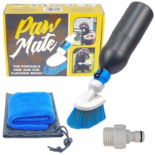 Paw Mate - Quickly Wash & Clean Your Pet Paws & Fur - Also Ideal for Muddy Boots & Footwear – 500ml Bottle - Also Connects to Garden Hose – Pet & Dog Paw Cleaner Washer & Thoughtful Dog Walker Gift