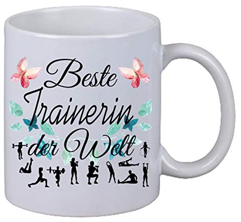 Kaffee Tasse Beste Trainerin der Welt Fitness Geburtstag Weihnachten Geschenk