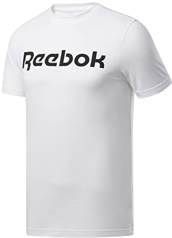 Reebok Herren Gs Linear Read Tee, White, FP9163, Gr. XL