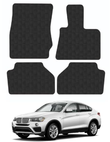 Compatible with BMW X4 (2014-2018) 3mm Rubber Car Mats | Tailored Fit Durable Floor Mats Full Coverage Protection Waterproof Accessories Easy Clean Anti Slip Made in the UK