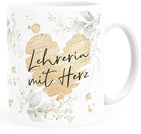 SpecialMe® Kaffee-Tasse [Wunschtext] mit Herz - soziale Berufe, Familie, Freunde kleines Dankeschön Geschenk Danke sagen Weiss Keramik-Tasse