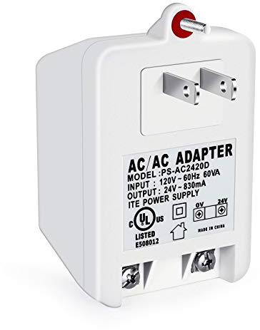 24V 830mA Thermostat and Doorbell Transformer, Wall Transformer with PTC Fuse Compatible with Nest, for Honeywell, Ecobee and Sensi Thermostat, Nest Hello and All of Doorbells