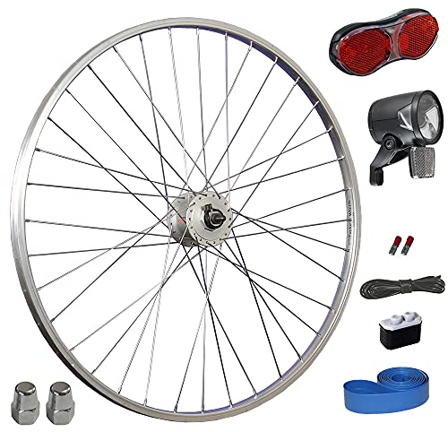 Taylor Wheels 28 Zoll Fahrrad Vorderrad mit Shimano Nabendynamo LED Lichtset