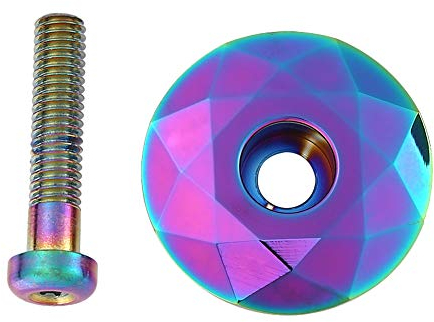 La Cabina Tappo Superiore Manubrio Tappo Serie Sterzo in Lega di Alluminio Tappo Stelo MTB Coperchio Manubrio Bici Tappo Forcella Bici Accessori per Forcella da 28,6 mm (Multicolore con Vite)