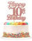 Blumomon 3 Pack Rose Gold Glitter 10th Birthday Cake Topper