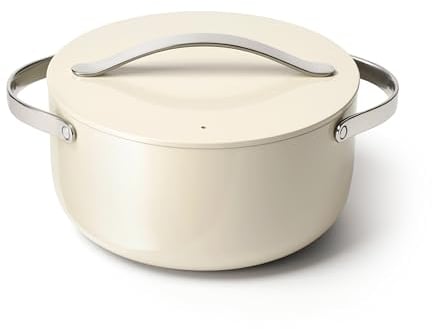 Caraway Olla de cerámica antiadherente para horno holandés con tapa (6.5 cuartos de galón, 10.5 pulgadas), no tóxica, libre de PTFE y PFOA, apta para horno y compatible con todas las estufas (gas,