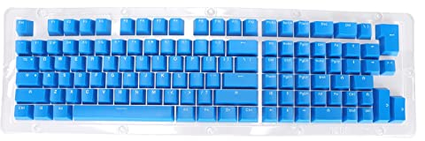 Pudding-Tastenkappen, Double Shot 116 Tasten Gaming-Tastatur-Tastenkappen-Set für 61/64/68/71/78/82/84/87-Tastatur, Undurchsichtige Tastenkappen, OEM-Profil, Englisches (US)(dunkelblau und weiß)