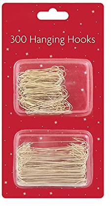 300 Pk Assorted Sizes Ornaments Hook | Christmas Tree Decorations | Christmas Baubles Hanging Hooks (GOLD)